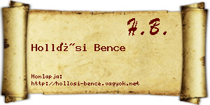 Hollósi Bence névjegykártya